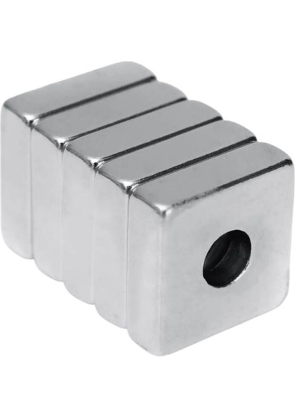 15X15X5-4MM Havşa Delikli Neodyum Güçlü Mıknatıs - Neodim Magnet