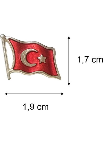 Gold Renk Dalğalı Türk Bayrağı Metal Yaka Rozeti 1 Adet fiyatları