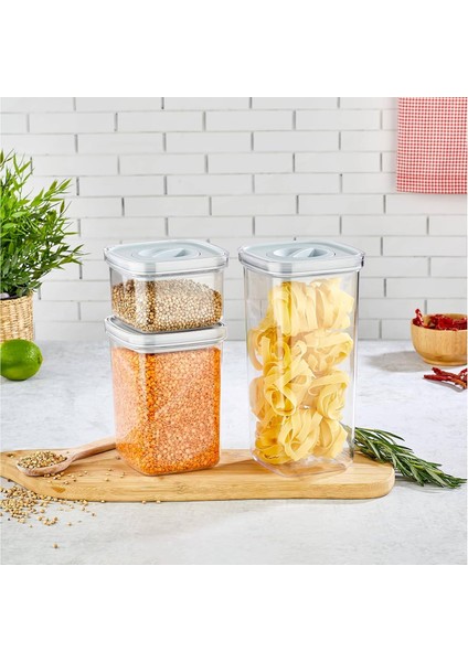 Tam Vakumlu Kilitli Saklama Kabı Seti 3 Lü, Sızdırmaz 1700 ml