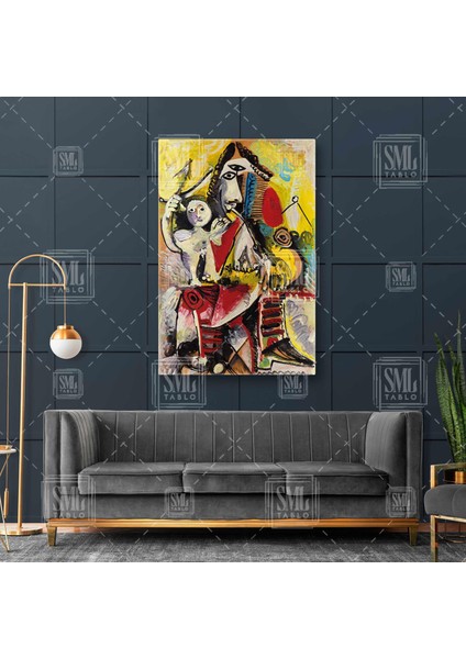 Pablo Picasso 1969 Musketeer And Cupid Sürreal Ressam Dikey Kanvas Tablo