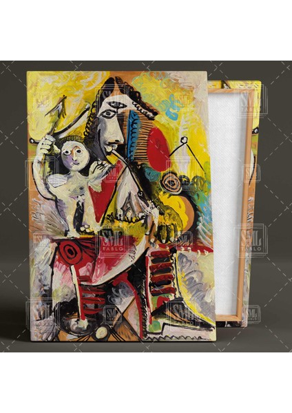 Pablo Picasso 1969 Musketeer And Cupid Sürreal Ressam Dikey Kanvas Tablo