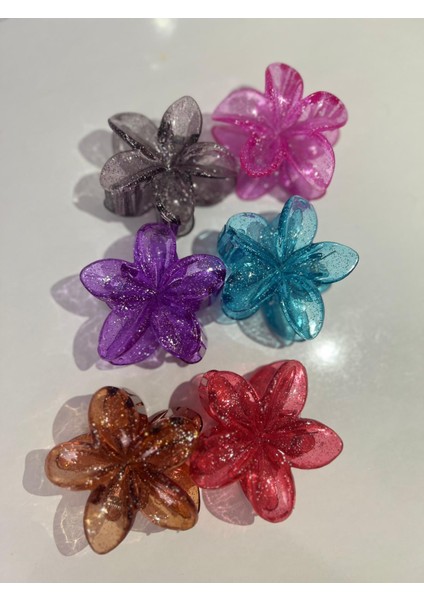 6 Adet Büyük Boy Lotus Çiçek Toka