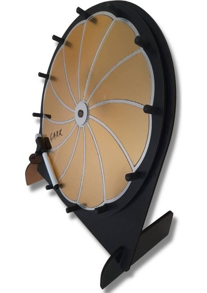 Gıftoom Aile/grup Oyunları 12 Bölme'li Yaz-Sil Ahşap Çarkıfelek- Pleksi Gold Çarkıfelek