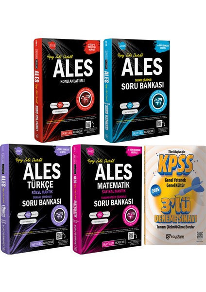 2025 ALES Mega Set(Konu Anlatımı - Soru Bankası - Türkçe Sözel - Matematik Sayısal Mantık) - 3 Deneme Hediye