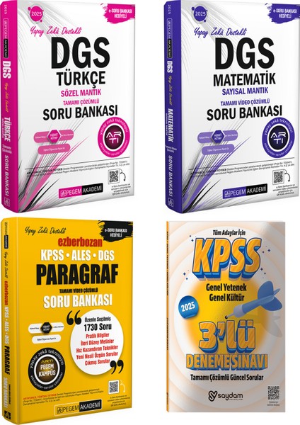 2024 DGS Sözel Mantık - Sayısal Mantık Tamamı Çözümlü Soru Bankası - Ezberbozan Paragraf - 3 Deneme Hediye