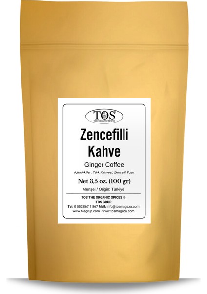 TOS The Organic Spices Zencefilli Kahve 100 gr