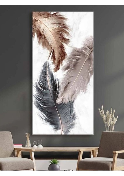Renkli Tüyler 60x120cm Kanvas Tablo Salon Oturma Yatak Odası Ofis Antre Cafe Için Duvar Dekoru