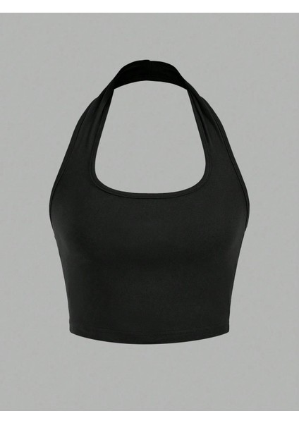 Kadın Crop Top Bluz 2'li Paket Siyah ve Beyaz Renk Kare Yaka Boyun Askılı Tasarım fırsatları