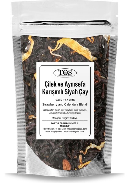 TOS The Organic Spices Çilek ve Aynısefa Karışımlı Siyah Çay 250 gr