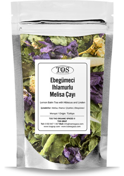 Ebegümeci ve Ihlamurlu Melisa Çayı 40 gr (1. Kalite) Mallow And Linden Lemon Balm Tea