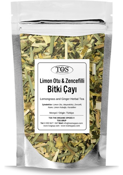 Limon Otu ve Zencefilli Bitki Çayı 100 gr (1. Kalite) Lemongrass And Ginger Herbal Tea