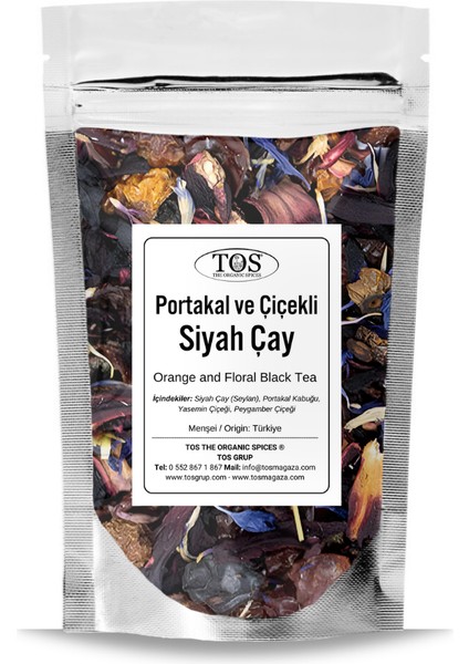 Portakal ve Çiçekli Siyah Çay 100 gr