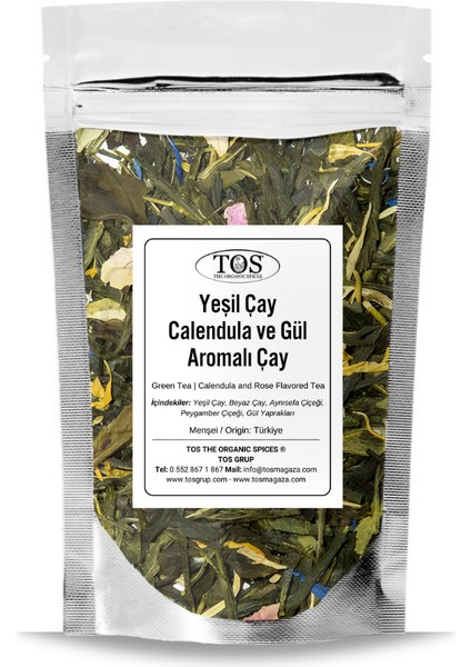 Yeşil Çay Calendula ve Gül Aromalı Çay 40 gr