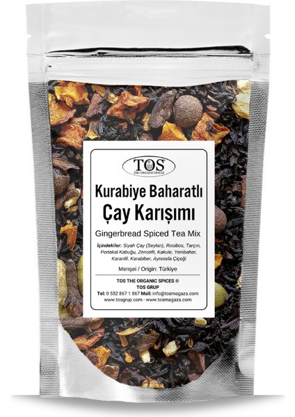 Zencefilli Kurabiye Baharatlı Çay Karışımı 250 gr (1. Kalite) Gingerbread Spice Tea Blend