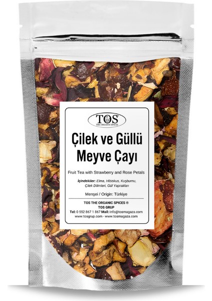 Çilek ve Gül Yapraklı Meyve Çayı 100 gr