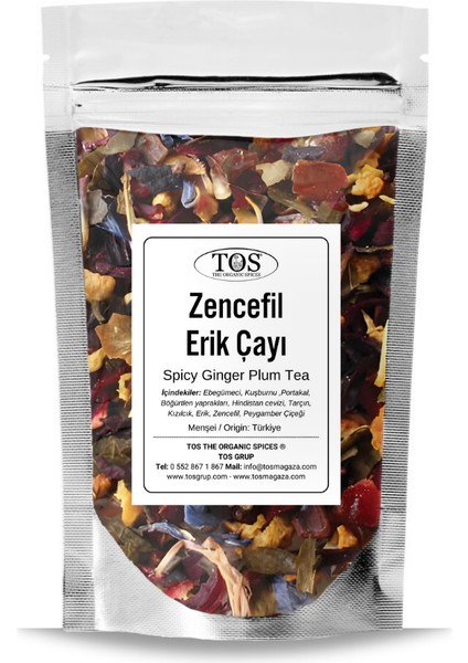 Baharatlı Zencefil Erik Çayı 100 gr (1. Kalite) Spiced Ginger Plum Tea
