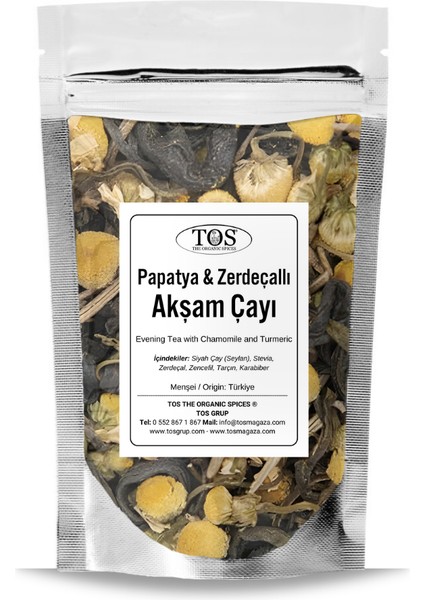 Papatya ve Zerdeçallı Akşam Çayı 100 gr (1. Kalite) Chamomile And Turmeric Evening Tea
