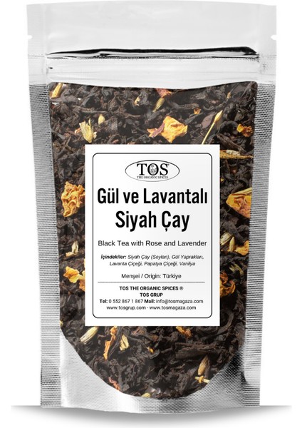 Gül ve Lavantalı Siyah Çay 250 gr (1. Kalite) Rose And Lavender Black Tea
