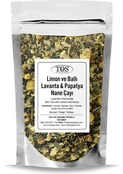 Limon ve Ballı Lavanta Papatya Nane Çayı 100 gr (1. Kalite) Lemon And Honey Lavender Mint Tea