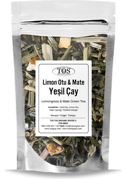 Limon Otu & Mate Yeşil Çay 100 gr (1. Kalite) Lemongrass & Mate Green Tea