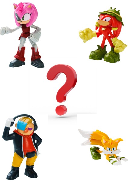 Prime 5 Li Figür Set - Rebel Rouge + Tails + Dr. Don't + Gnarly Knuckles + Sürpriz 6.5 cm