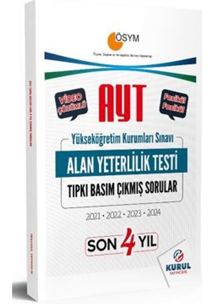 AYT Son 4 Yıl Tıpkı Basım Çıkmış Sorular ve Video Çözümleri