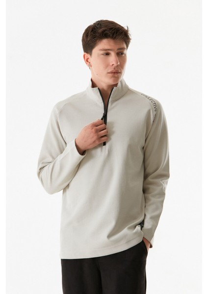 Basic Yarım Fermuarlı Dik Yaka Sweatshirt modelleri