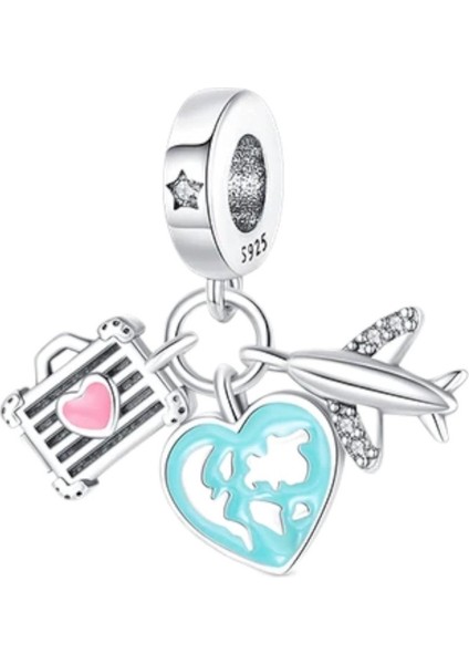 Seyahat Tutkusu Charm | 925 Ayar Gümüş