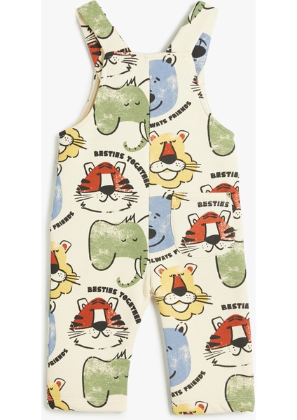 Askılı Uzun Tulum Salopet Hayvanlar Baskı Detaylı Şardonlu fiyatları