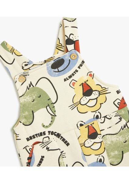 Askılı Uzun Tulum Salopet Hayvanlar Baskı Detaylı Şardonlu modelleri