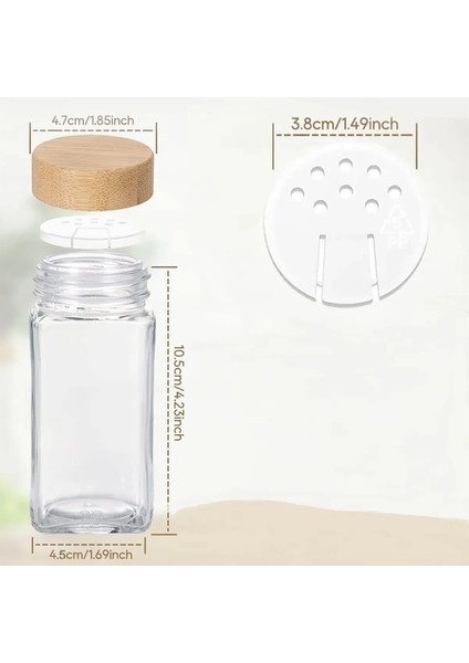 6 Adet Bambu Baharatlık Cam Baharat Kavanozu Bambu Kapaklı Kavanoz Serpme Başlıklı Baharatlık 120 ml fırsatları