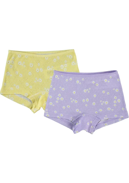 Civil Girls Kız Çocuk 2'li Boxer Set 2-10 Yaş Lila