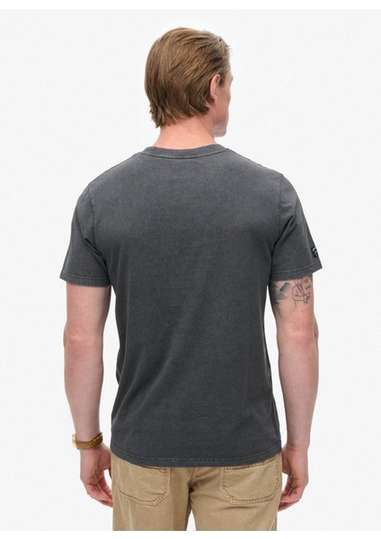Bisiklet Yaka Siyah Erkek T-Shirt M1012004A04A_EMBOSSED Logo Graphıc fırsatları