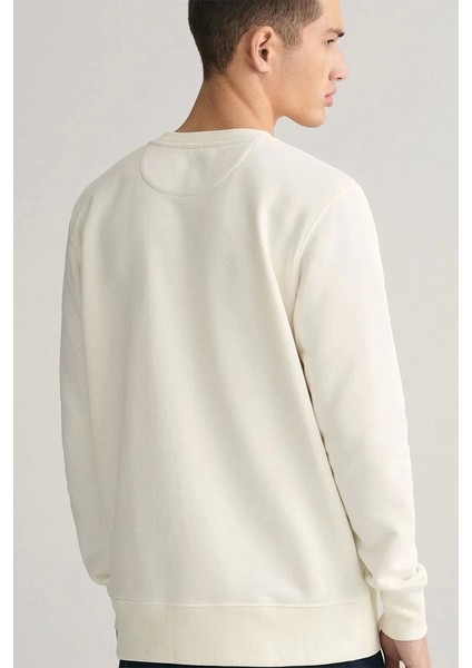Gent Erkek Krem Regular Fit Sweatshirt