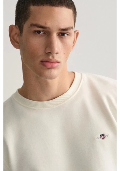 Gent Erkek Krem Regular Fit Sweatshirt