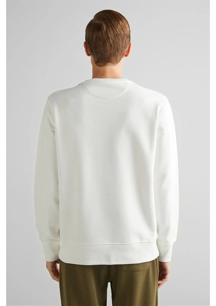 Erkek Krem Regular Fit Sweatshirt