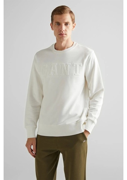 Erkek Krem Regular Fit Sweatshirt