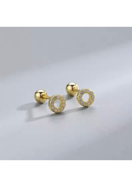 By Dilek Çetin Acessorry Çelik Gold Yuvarlak Figürlü Piercing (1 Adet)