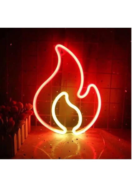 Duvara Asmalı Neon Alev