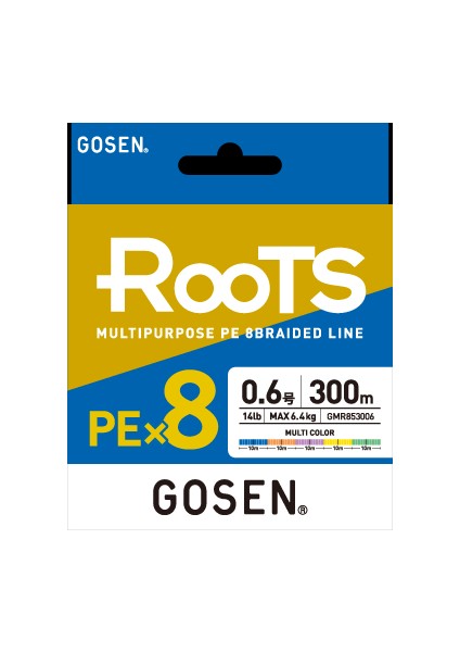 X8 Roots 1.0 Pe 300M 8 Örgü Spin Ip Misina 9.1kg Çeker Multicolor