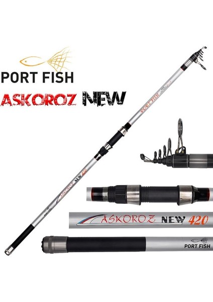 Askoroz New 390 cm 100-250G Atarlı Karbon Surf Olta Kamışı