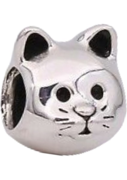 Meraklı Kedi Charm | 925 Ayar Gümüş