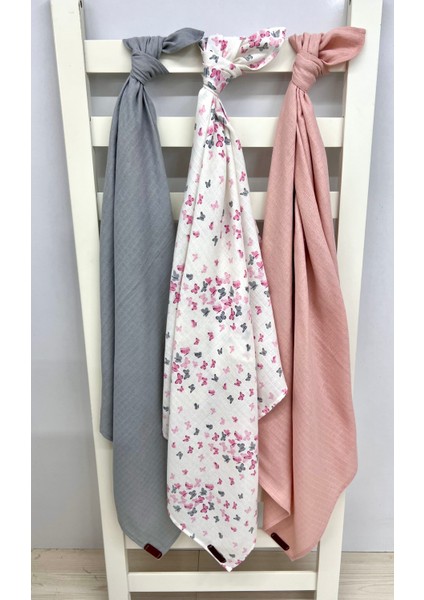 Organik Pamuk Müslin Örtü & Müslin Bebek Battaniyesi 3lü Set fiyatları