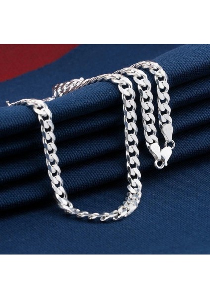 925 Ayar Gümüş 5 mm Gurmet Erkek Zincir Kolye