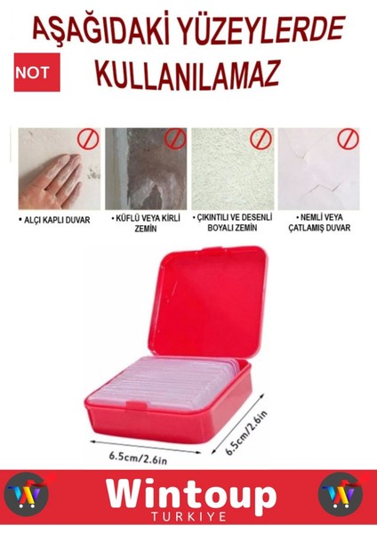 Özel Süper Güçlü Suya & Toza Dayanıklı İz Bırakmaz Temizlenebilir Nano Jel Çift Taraflı Bant 60 Adet