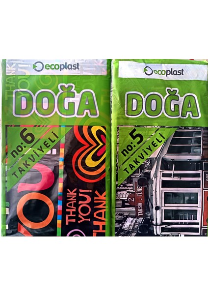 Takviyeli Baskılı Mağaza Poşeti 2'li Paket (5-6 No) 2X50 (100)ADET 50*60-60*70