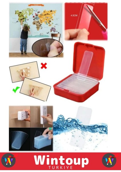 Ultra Güçlü Suya & Toza Dayanıklı İz Bırakmaz Nano Jel Çift Taraflı Bant 60 Adet fiyatları