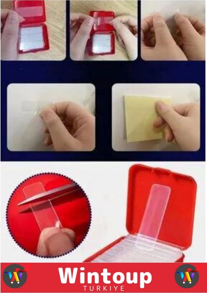 Ultra Güçlü Suya & Toza Dayanıklı İz Bırakmaz Nano Jel Çift Taraflı Bant 60 Adet modelleri