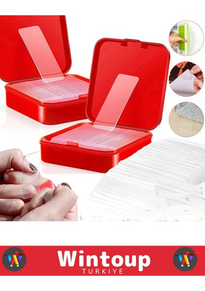 Ultra Güçlü Suya & Toza Dayanıklı İz Bırakmaz Nano Jel Çift Taraflı Bant 60 Adet fırsatları