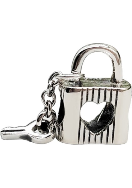 Kalpli Anahtar ve Kilit Charm | 925 Ayar Gümüş